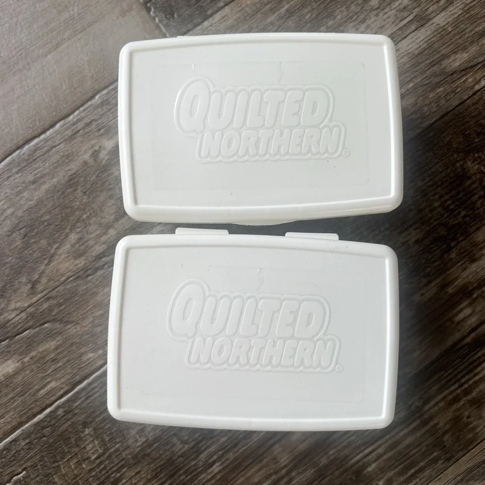 Quilted Northern Wipes Refillable Tub Hard Shell Empty Container Set Of 2‎